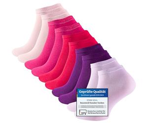 STARK SOUL Essentials Trainer Socks Cotton Black White Grey Jeans Blue Pink Red Yellow Orange Colourful Size 35-50 Oeko-Tex Standard 100 10 Pairs, 10 pairs - berry colours, 35-38