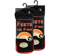 STARK SOUL FEETS on FIRE - 2 pairs of men's ultra thermal socks, warm winter socks, black, size 41-45