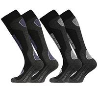 STARK SOUL Men's Socks, Black/Anthracite with Light Grey & Denim Blue, 43-46