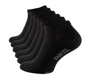 STARK SOUL Sneaker Socks, 6X Black, 39-42