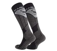 STARK SOUL Women's and men's ski socks, functional socks, snowboard ski socks with special padding, grey/black, 39-42