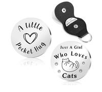 STARKET Cat Gifts For Cat Lovers Cat Keyrings Just A Girl Who Loves Cats Funny Keyrings For Women Cat Themed Gifts Cat Ornament Pocket Hug Cat Present Graduation Back To School Christmas