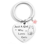 STARKET Cat Gifts For Women Adults Cat Gifts For Cat Lovers Cat Keychain Just A Girl Who Loves Cats Cat Gifts For Girls Cat Themed Gifts Crazy Cat Lady Gifts Cat Presents Cat Mum Gifts