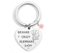 STARKET Elephant Gifts For Women Keyring For Men Beware Crazy Elephants Lady Elephant Ornament Present Grad Valentines Christmas Stocking Fillers Cute
