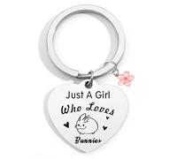 STARKET Rabbit Gifts For Rabbit Lovers Rabbit Gifts For Women Bunny Keyring Just A Girl Who Loves Bunnies Rabbit Themed Gifts For Women Rabbit Presents For Daughter Christmas Back To School