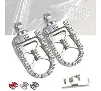 StarknightMT CNC Wide Fat Footpegs 360° Roating MX Foot Pegs Chopper Bobber Style Compatible with Harley Dyna Fatboy Sportster Iron 883 (Silver)