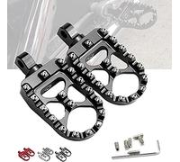 StarknightMT CNC Wide Fat Footpegs 360° Roating MX Foot Pegs Chopper Bobber Style Compatible with Harley Dyna Fatboy Sportster Iron 883 (Black)