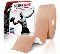 Starktape Bulk Kinesiology Tape | Designed to Help Boost Athletic Performance, Prevent Joint, Muscle Pain and Ease Inflammation | Easy to Apply, 97% Cotton /3% Spandex | Uncut 2" W x 115' L Beige