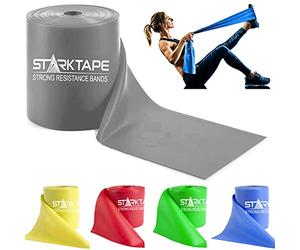 Starktape Resistance Bands Professional 8,16, 25, 50 Yards Bulk Rolls. Latex-Free Elastic Physical Therapy Band. No Scent, No Powder - Perfect for Home Exercise, Yoga, Pilates, Gym, Rehab, Workout
