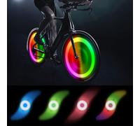Starkvista Bike Spoke Lights for Night Riding, 4-Pack Tire Flash Lamp LED Neon Wheel Flashing Lights - LED Bike Wheel Lights for Safety, Fun Rides, Festivals - Bike Accessories Kids & Adults