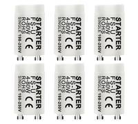 Starkvista Fluorescent Tube Starter 6-Pack, Comprehensive Starter for Fluorescent Light, Efficient 4-80W, 198-250V, Robust Fluorescent Light Starter Switches (4-80W 198-250V)