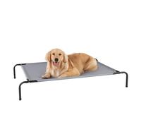 STARLATTA Elevated Dog Bed for Large Dogs,Raised Dog Cots,Indoor & Outdoor Cooling Waterproof Pet Hammock with Washable Breathable Mesh,Chew Proof,Grey 50in