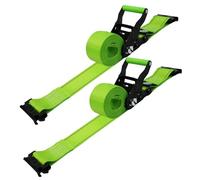 STARLEAPARTS E Track Ratchet Straps, 2 Pack 2“x8’ E Track Ratchet Tie Down Straps, 4400LBS Breaking Strength, Ultimate Heavy Duty eTrack Cargo Strap System for Trucks, Trailers, Vans