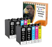 Starlet24 10x T1301-T1304 Ink Cartridges Compatible with Epson T1301 T1302 T1303 T1304 for Stylus SX525WD SX535WD SX620FW Office B42WD BX925FWD BX635FWD Workforce WF-3520DWF WF-7525 WF-7015