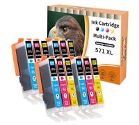 Starlet24 12x Ink Cartridges Compatible for Canon CLI-571 XL 571xl Color | for Pixma MG5700 MG5750 MG5751 MG6800 MG6850 MG7750 TS5000 TS5050 (4*Cyan, 4*Magenta, 4*Yellow)