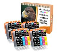 Starlet24 20x 580 581 Ink Cartridges for Canon PGI-580 CLI-581 XXL Canon TR8550 Printer Cartridges for Pixma TR8550 TR8500 TS6350a TS705a TS6350 TS8350 TS8250 TS6150 TS9550