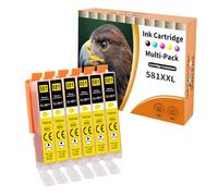 Starlet24 6x 581XL Yellow Printer Cartridges Compatible with Canon CLI-581 Yellow 581 Y for Pixma TR8550 TR8500 TS6350a TS705a TS6350 TS8350 TS8250 TS6150 TS9550