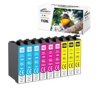 Starlet24 9x Ink Cartridges Compatible with Epson T1306 Multipack | T1302 T1303 T1304 for Stylus SX525WD SX535WD SX620FW Office B42WD BX925FWD BX635FWD Workforce WF-3520DWF WF-7525 WF-7015