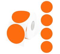 STARLIBOO 2 inch Round Thermal Printer Labels, Circle Direct Thermal Stickers for DIY Logo Design, Shipping, Name Tag, Compatible with Rollo&MUNBYN (600 Labels, Orange)