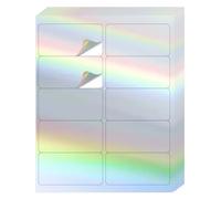 STARLIBOO Shipping Labels Stickers, 2"×4" Printable Holographic Mailing Labels for Laser/Inkjet Printing- Matte, Permanent Adhesive Sticker Labels (Holographic Silver)