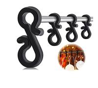 Starlife Gutter Hooks for Outdoor Lights, 115PCS Gutter Clips Weatherproof Plastic Hanging Hooks for Christmas String Lights, Xmas Icicle Lights, Christmas Tree Decorations (S Shape, Black)