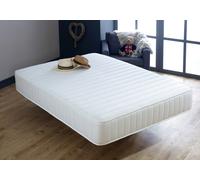 Starlight Beds Grey Collection Straight Line Mattress - Memory Fibre & Open Coil Spring Support - White - 1 - 4ft6 Double Mattress (135cm x 190cm)