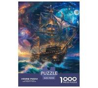 Starlight Sailboat 1000pcs Paper Jigsaw Puzzles Animation Challenging & Brainteasing Educational Games for Adults And Kids 70x50cm/1000pcs