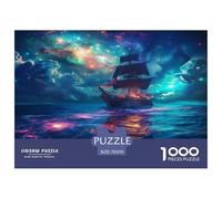 Starlight SailBoat Jigsaw Puzzles Great Gift for Adults 1000 Pieces Fun Challenging Home Decors Ocean Adventure Jigsaw Puzzle for Women Men Adult 70x50cm/1000pcs