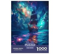 Starlight Sailboat Jigsaw Puzzles Puzzle for Adults Kids. 1000 Piece Whimsical Challenge Toy Educational Game Home Decoration for Educational Games Gifts 70x50cm/1000pcs