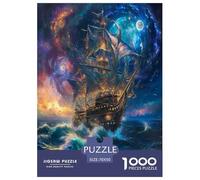 Starlight Sailboat Jigsaw Puzzles Puzzle for Adults Kids. 1000 Piece Whimsical Challenge Toy Educational Game Home Decoration for Educational Games Gifts 70x50cm/1000pcs