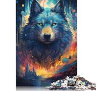 Starlight Sentinel Dog's Colorful Psychedelic Puzzle Family Fun Paper Rectangular Jigsaw Puzzle for Kids And Adults Age 12 Years Up Birthday Present 1000pcs (75x50cm)