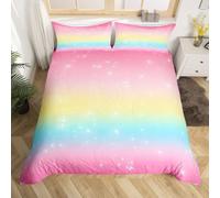 Starlight Theme Super King Duvet Cover Set 3D Printed Color Gradient Bedding Set Ultra Soft Microfiber Quilt Cover 220x260 cm for Double Bed with 2 Pillowcases with Zipper a-870