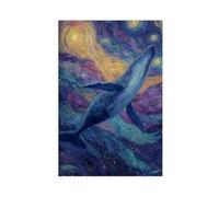 Starlight Whale Canvas Poster Wall Art Decor Print Picture Paintings for Living Room Bedroom Decoration 08x12inch(20x30cm)