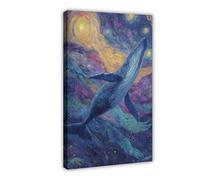 Starlight Whale Canvas Poster Wall Art Decor Print Picture Paintings for Living Room Bedroom Decoration 12x18inch(30x45cm)