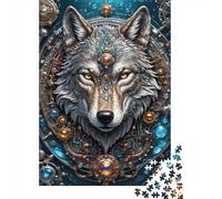 Starlight Wolf Protector 1000-Piece Jigsaw Puzzle for Adults, 38x26cm/1000pcs; for Calm Hands-on Time after Work; Smooth White Cardboard Pieces