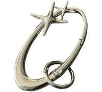 Starlight Y2K Metal Carabiner Set: Heavy Shiny Belt Loop Accessory Belt & Star Silver Matte Chrome Keychain - Trendy Gift for Y2K Enthusiasts