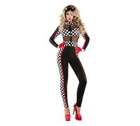 Starline Racy Racer Sexy Catsuit Womens Costume, Black/White, XL