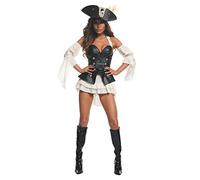 Starline S2013 Women's Black Pearl Sexy Pirate Costume Set Adult-Sized, Solid, Large