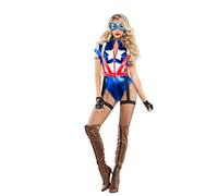 Starline Women's Captain USA Costume, Multicoloured, S