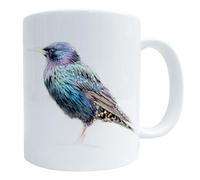 Starling Bird Art Mug, 11 Oz Ceramic Coffee Cup Gift for British Wildlife Lovers