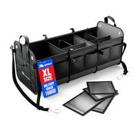 Starling's Car Boot Organiser Bags - Car Trunk Organiser Black: Tidy Organization, Super Strong&Durable, Collapsible, Storage Box For Auto, Truck, SUV-Adjustable Compartments, Antislip, Waterproof