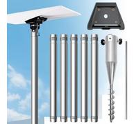Starlink Gen 3 Pole Mount Kit, Ybervont 10Ft Starlink Ground Pole Mount Gen 3, Features 1.5'' Diameter Stainless Steel Pole with No-Dig Spiral Ground Anchor, Starlink Mounting Kit Gen 3 Pipe Adapter