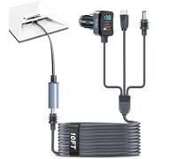 Starlink Mini Power Cord Kit - USB C/DC5521 100W PD Cigarette Lighter Adapter with 9" Extension Cord, IP65 Waterproof, Voltage Display