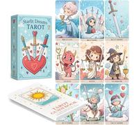 Starlit Dreams Tarot, Whimsical Tarot and Oracle Cards for Beginners, Cute Fortune Telling Deck with Dreamy Pastel Artwork for Healing, Self-Care, and Spiritual Guidance, 78 Cards 2.7x4.7 inch