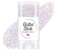Starlit Pearl Glitter Stick for Face Body & Hair - Iridescent Multi-Colour Pearl Shimmer Makeup Wand, Quick Dry Non Sticky Twist Up Stick for Women Party Festival Bridal Night Out Look