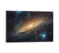 Starlit Sky 3D Canvas Prints Wall Art Galaxy Modern Scenic Living Room Bedroom Piece Home Decor Interior Design Easy Hang Guide 08x12inch(20x30cm)