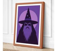 Starlit Wizard Minimalist Canvas Wall Art Print 24x16 Inch (61 x 41 cm)