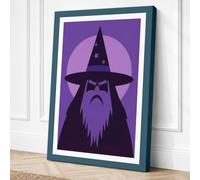 Starlit Wizard Minimalist Canvas Wall Art Print 24x16 Inch (61 x 41 cm)