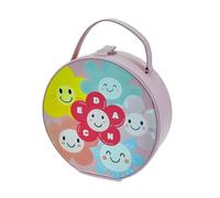 Starlite Dancing Daisy Vanity Case, Pink, Round Structured Design, Floral and Swan Print, Magnetic Latch Closure
