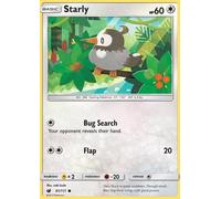 Starly 81/111 Common Pokemon Card (SM Crimson Invasion) + 1x TitanCards® Toploader